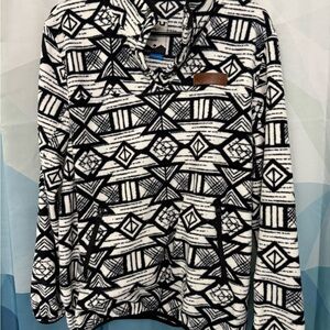 Kavu Black and White Geometric Fleece